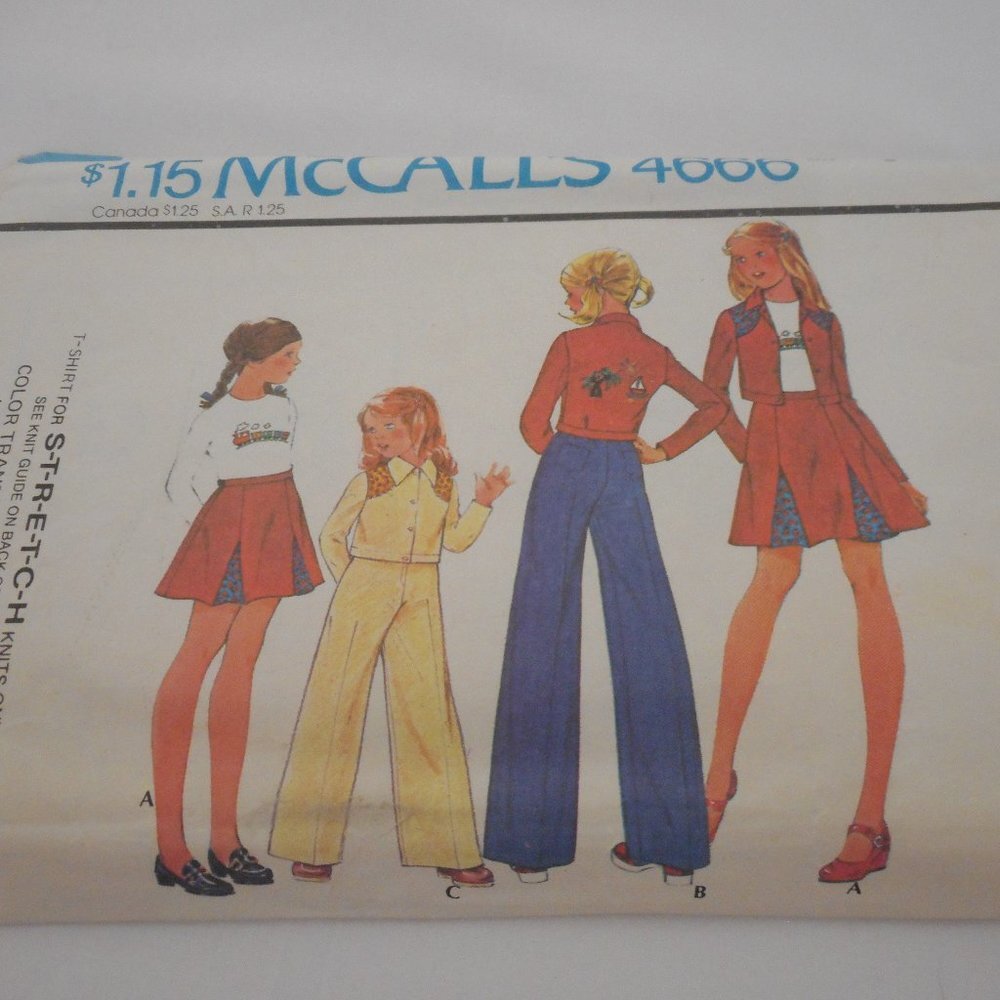 Vintage 70s McCalls sewing pattern 4666 outfit